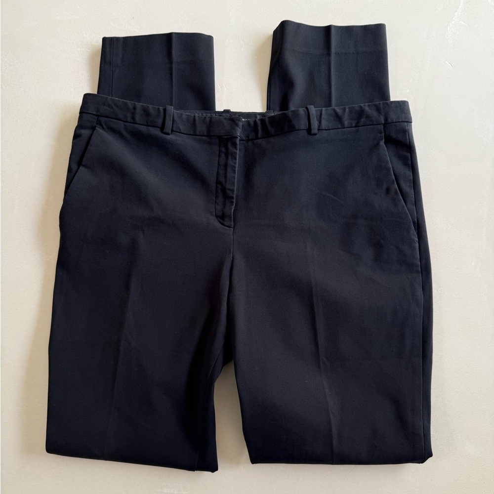 Theory Black Classic High Rise Pleated Slim Trousers 12